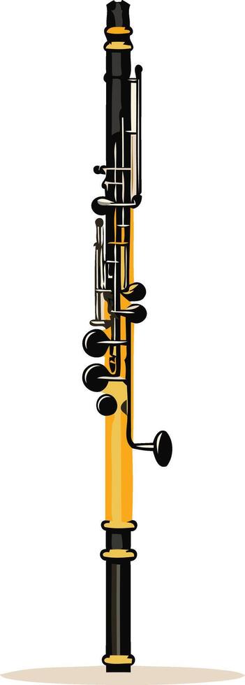 A Detailed Illustration of a Golden Clarinet vector