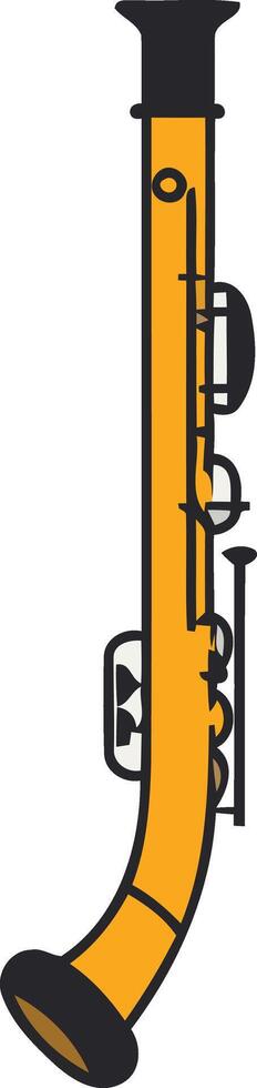 Illustration of a Yellow Clarinet vector
