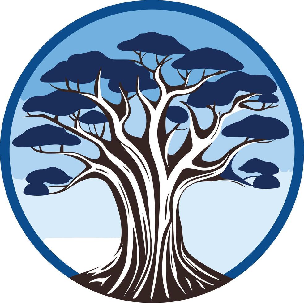 Tree of Life in Circle Symbol vector