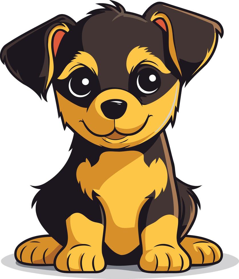 Cute Cartoon Puppy Sitting vector