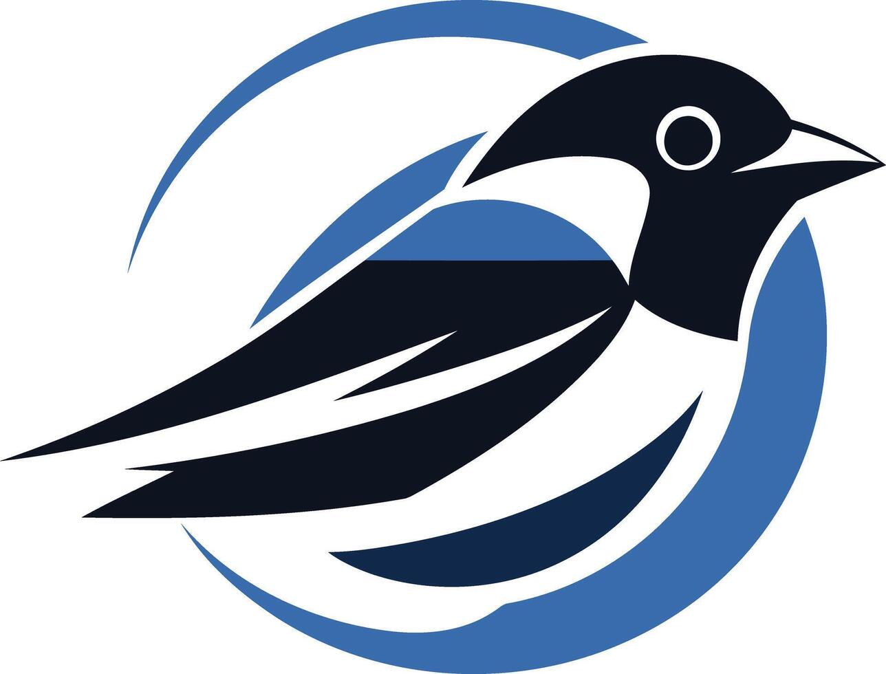Stylized Bird Logo with Circular Frame vector