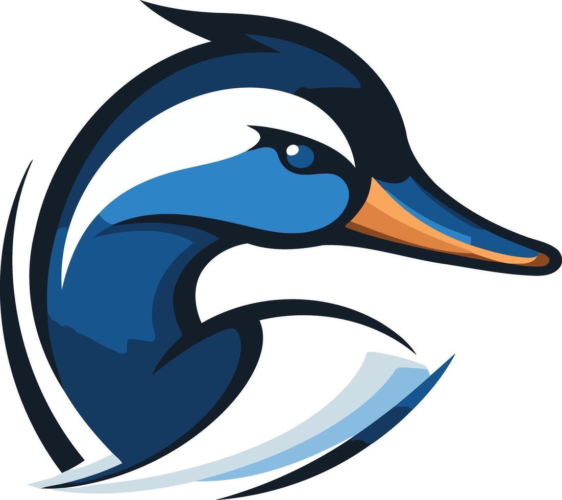 Blue Duck Mascot Design vector