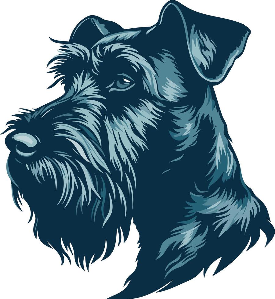 A Portrait of a Miniature Schnauzer vector