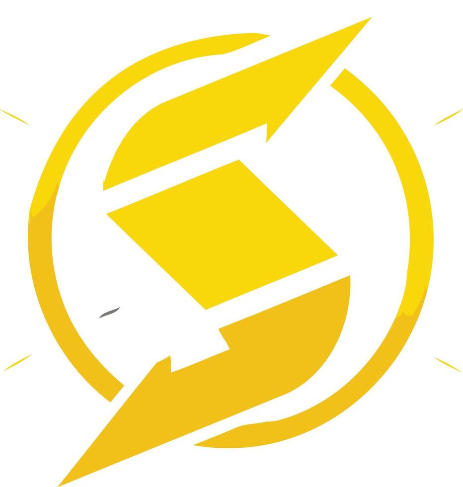 Abstract Yellow Logo with Arrows vector