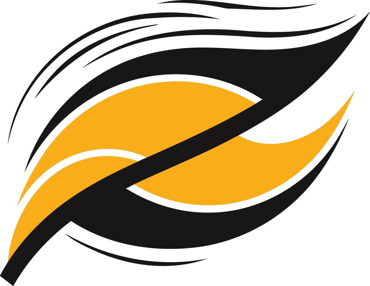 Abstract Design with Black and Yellow Waves vector