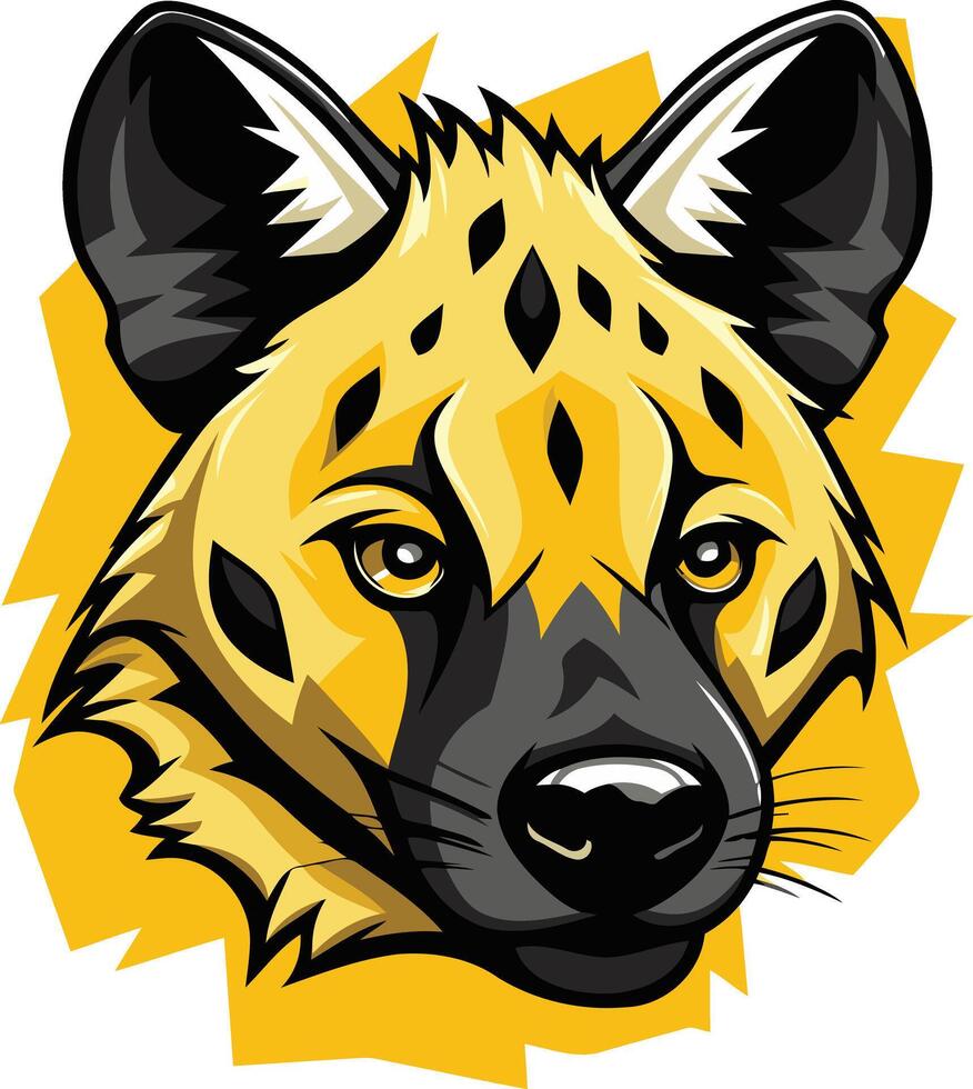 Wild Dog Portrait with Yellow and Black vector