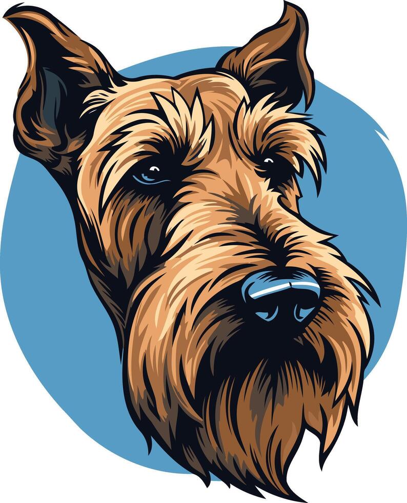 Portrait of an Irish Terrier vector