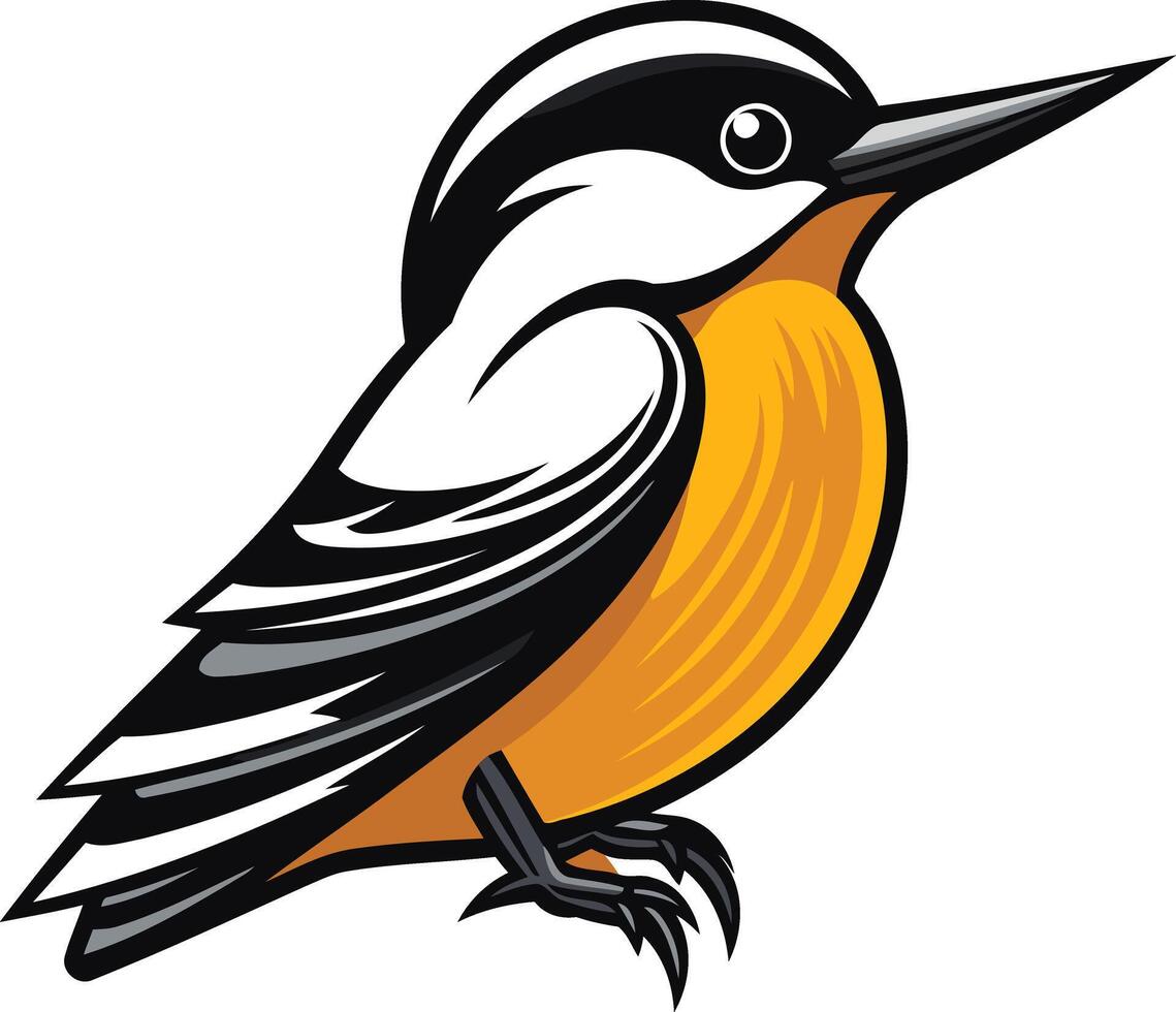 Cartoon Illustration of a Yellow Bird vector