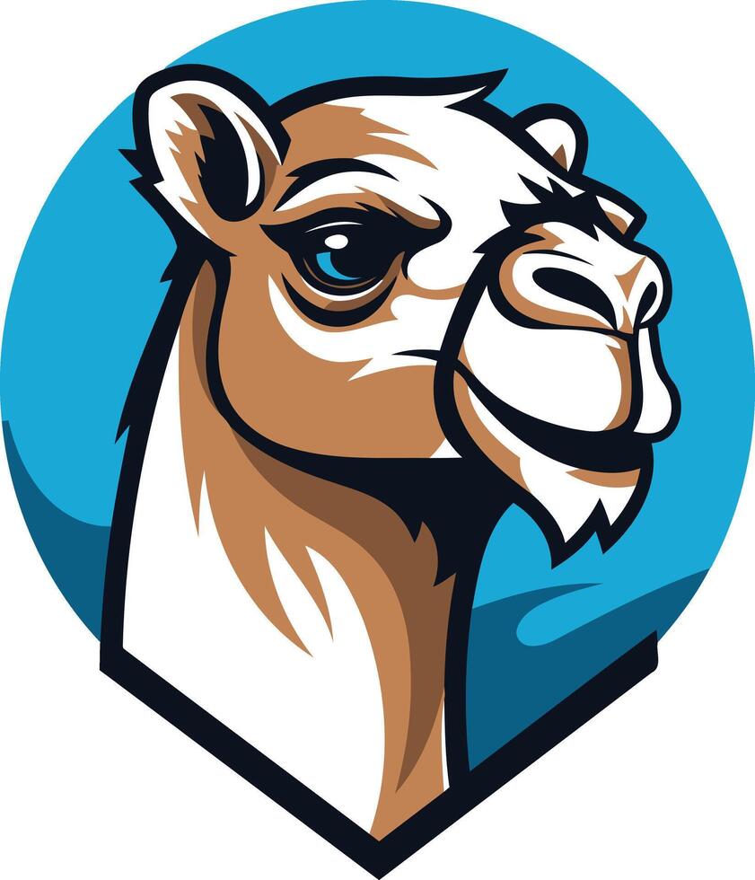 Camel Mascot with Blue Background vector