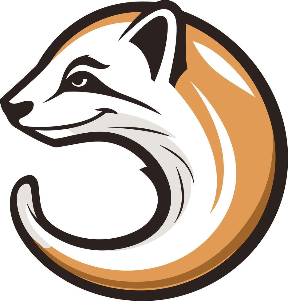 Curled Up Ferret Logo vector