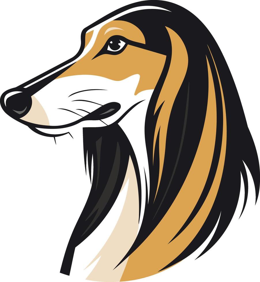 Portrait of an Afghan Hound vector