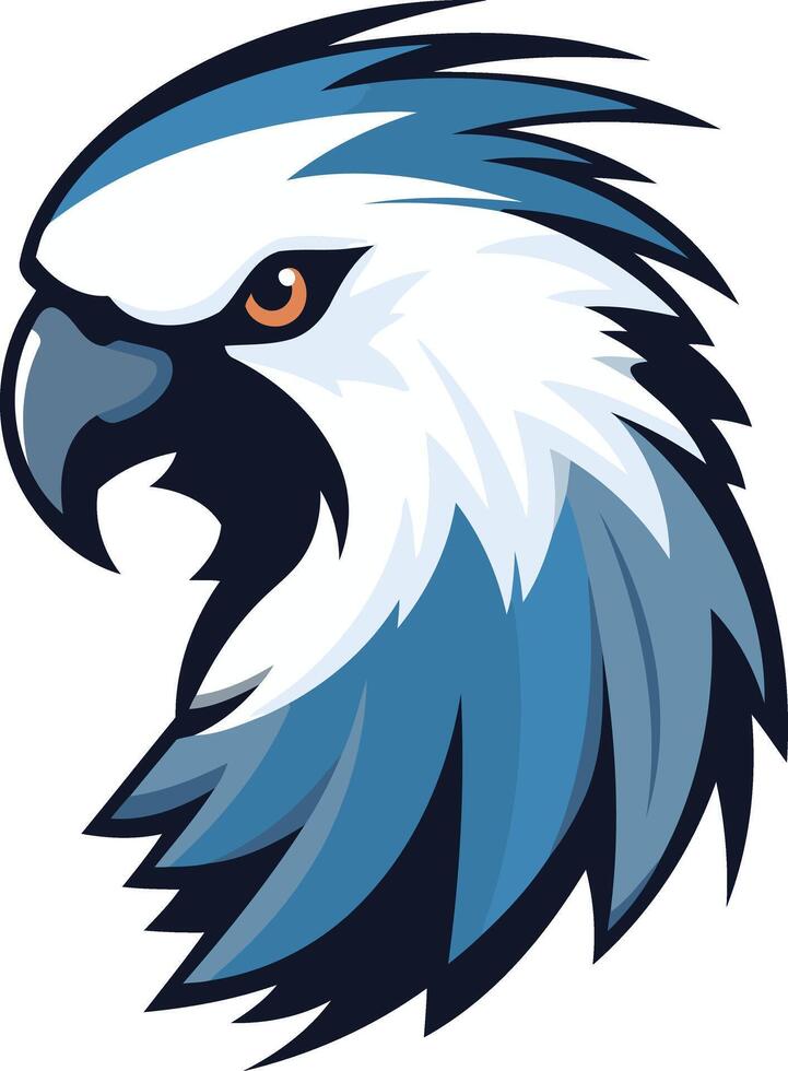 Blue and White Eagle Head Mascot vector