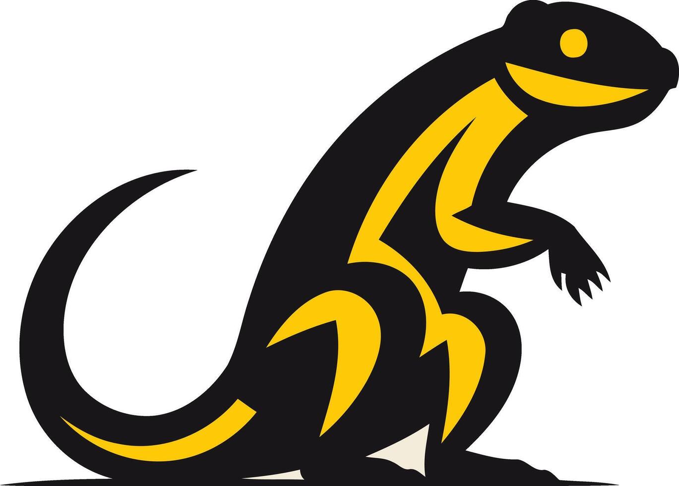 Stylized Black and Yellow Lizard Illustration vector