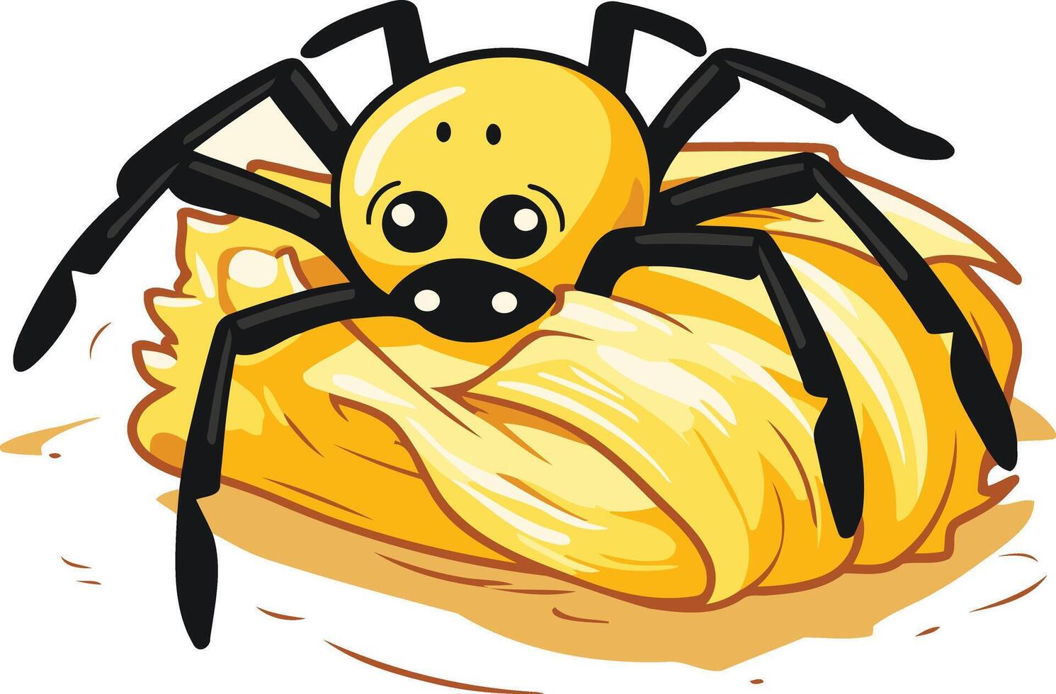 A Yellow Spider in a Nest vector