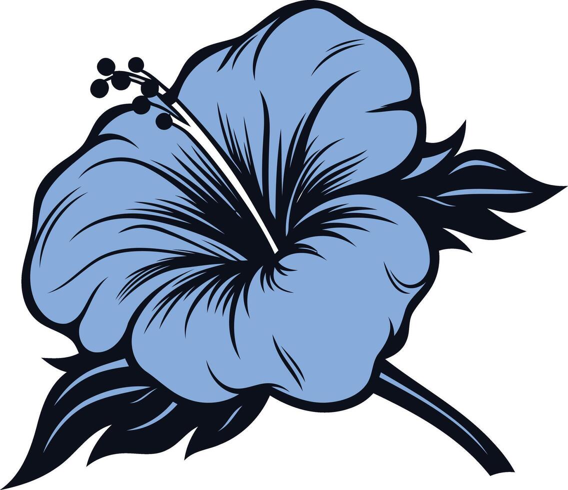 Blue Hibiscus Flower Illustration vector