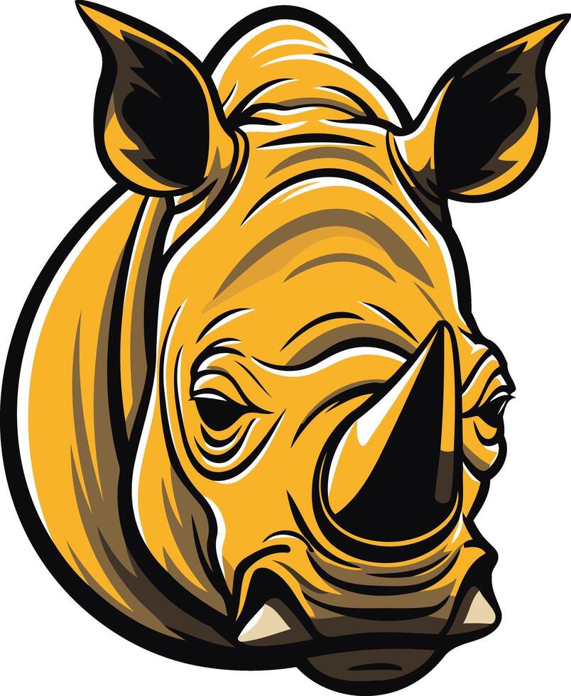 Close-up of a Powerful Rhino vector