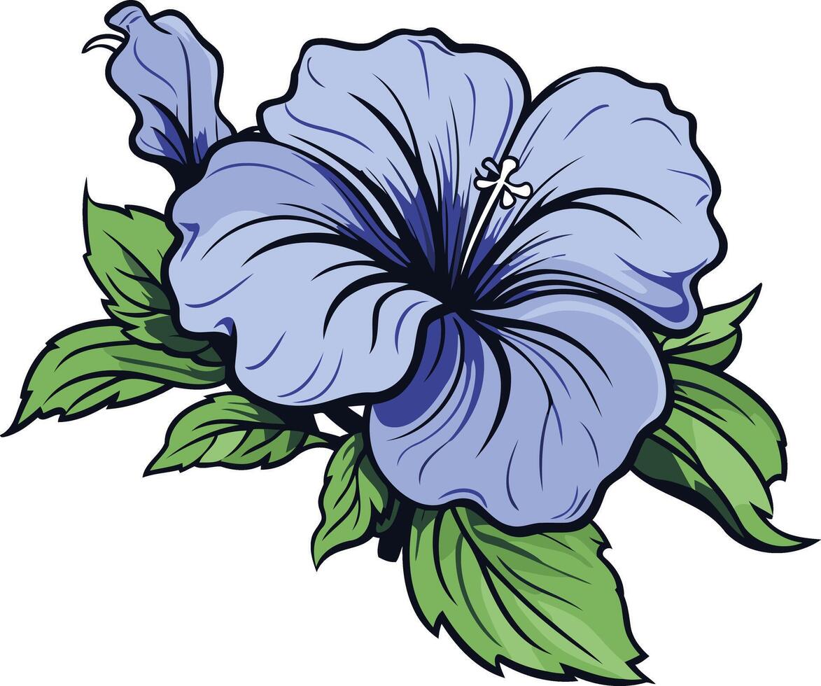 Blue Hibiscus Flower Illustration vector