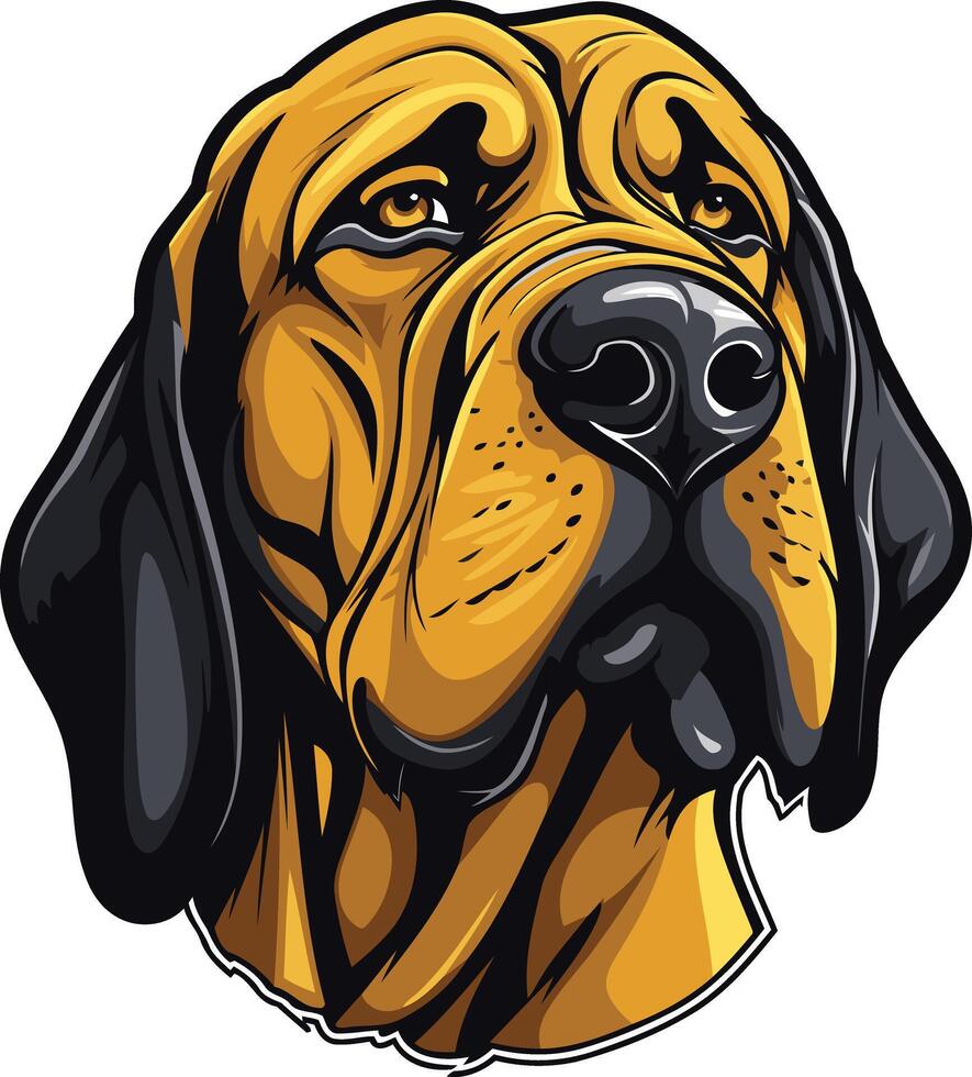 Close Up of a Brown and Black Dog vector