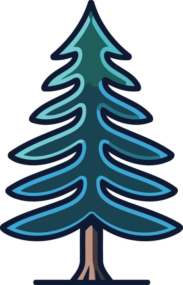 Cartoon Illustration of a Pine Tree vector