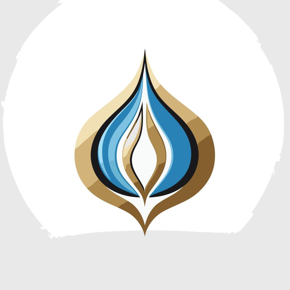 Abstract Blue and Gold Teardrop Design vector