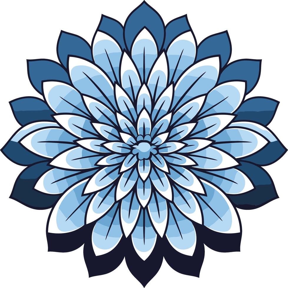 Blue Mandala Flower Illustration vector