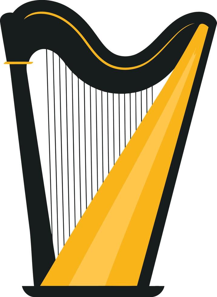 Black and Gold Harp Illustration vector