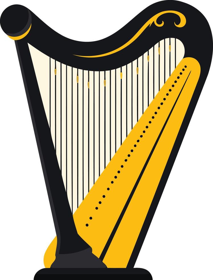 A Classic Harp, Black and Yellow vector