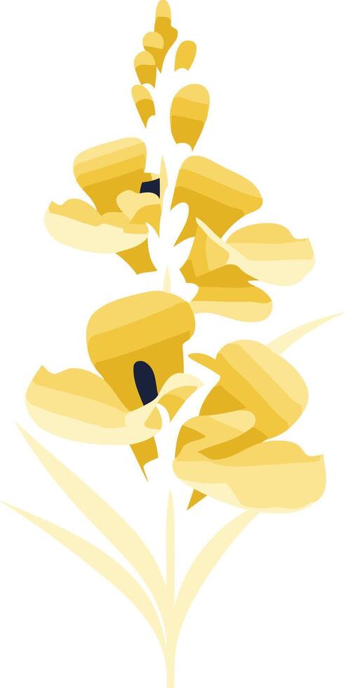 Yellow Flower Illustration with Abstract Style vector