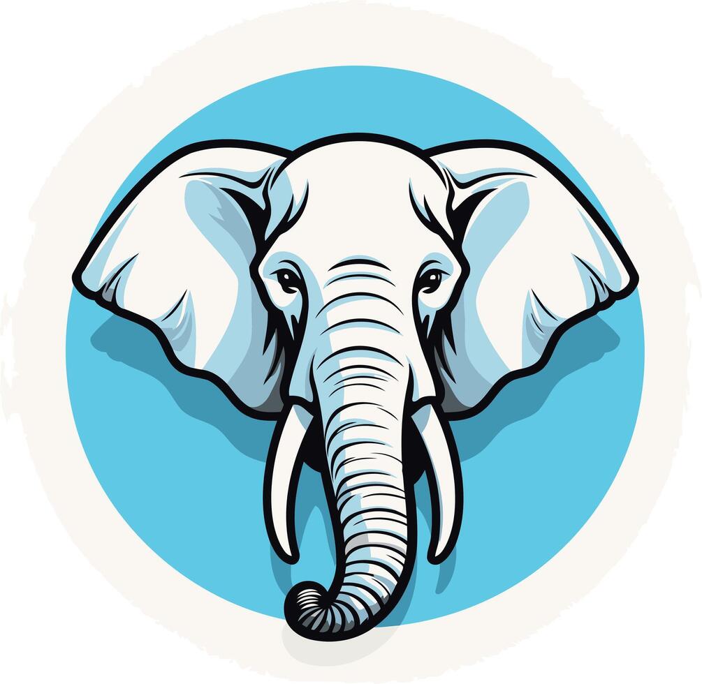 White Elephant Head Illustration vector