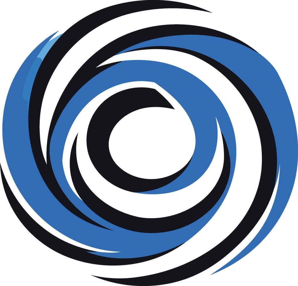 Abstract Circular Design in Blue and Black vector