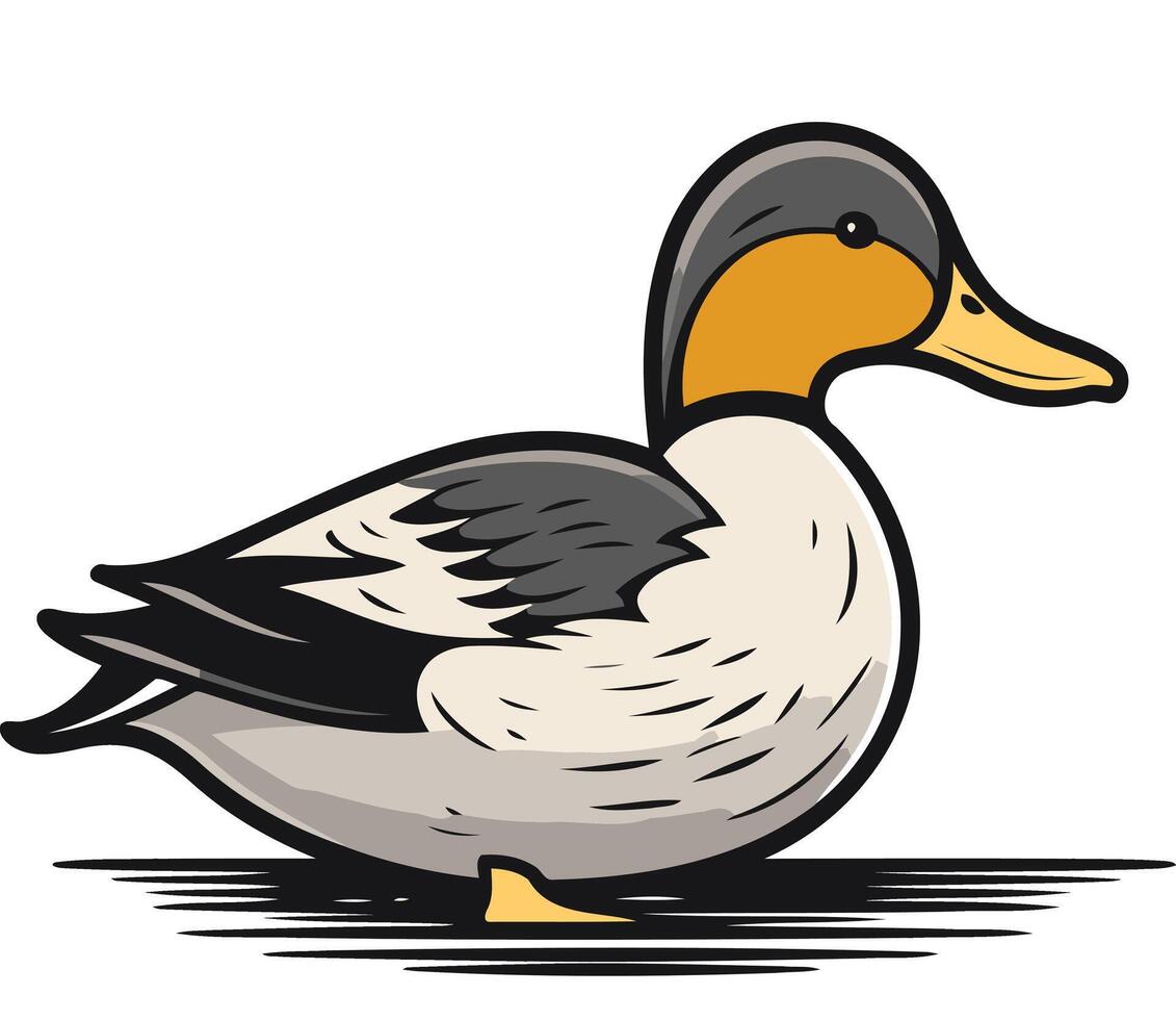 Cartoon Illustration of a Duck vector