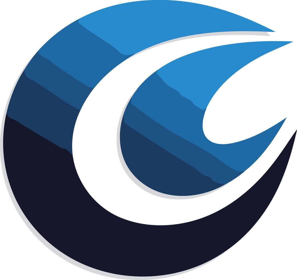 Abstract Logo Design with Blue and Black Colors vector