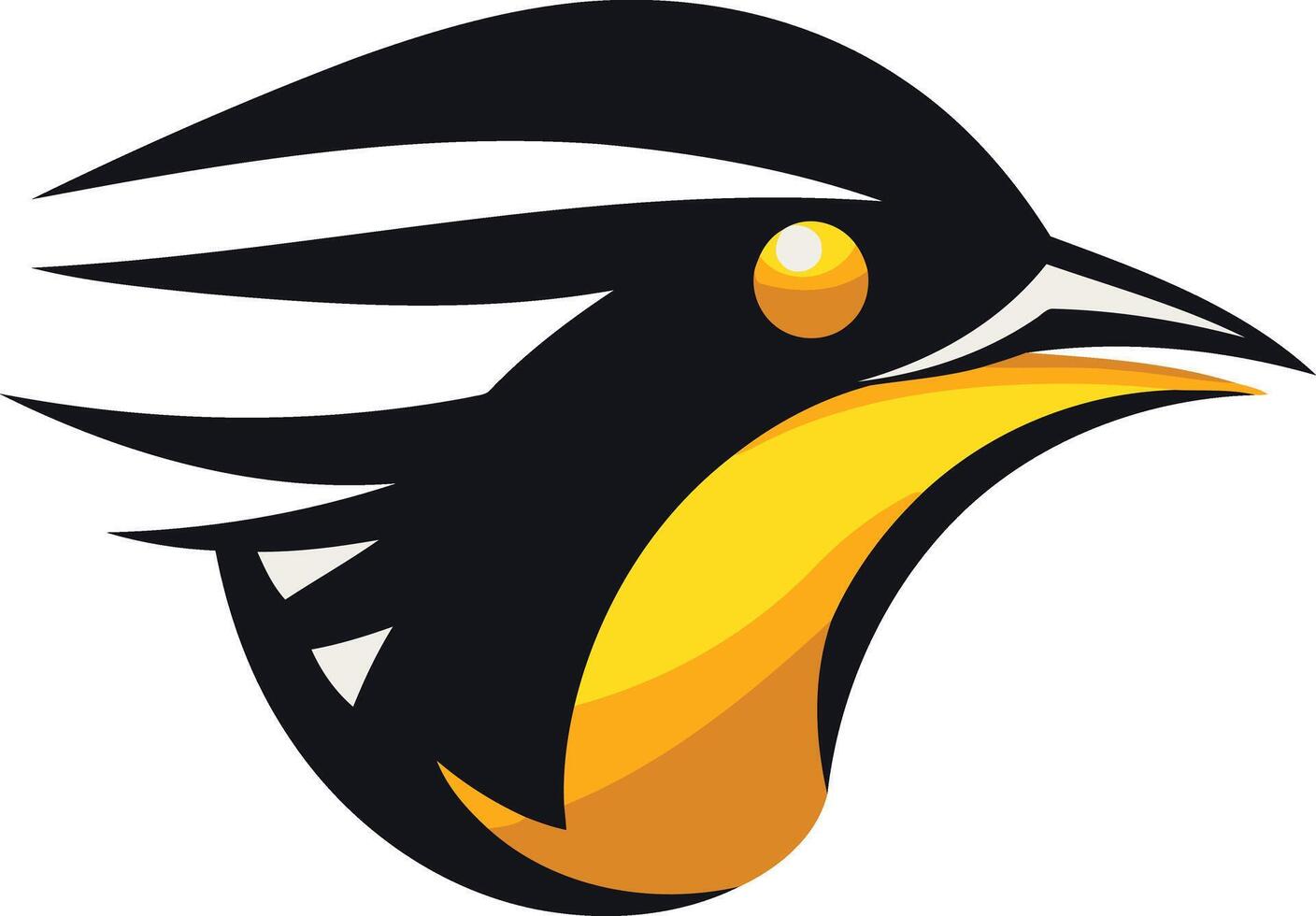 Black and Yellow Bird Mascot Logo vector