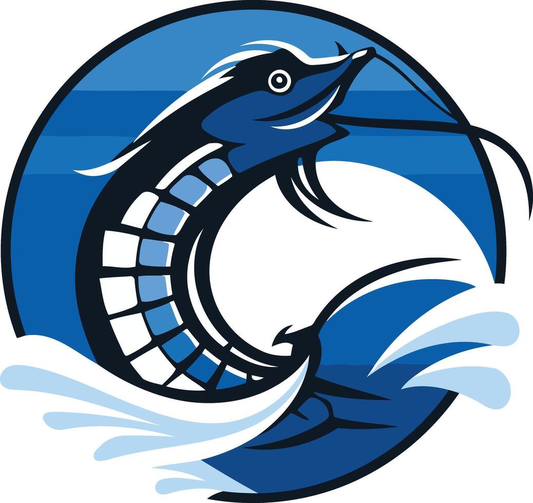 Marlin Leaping From Water vector