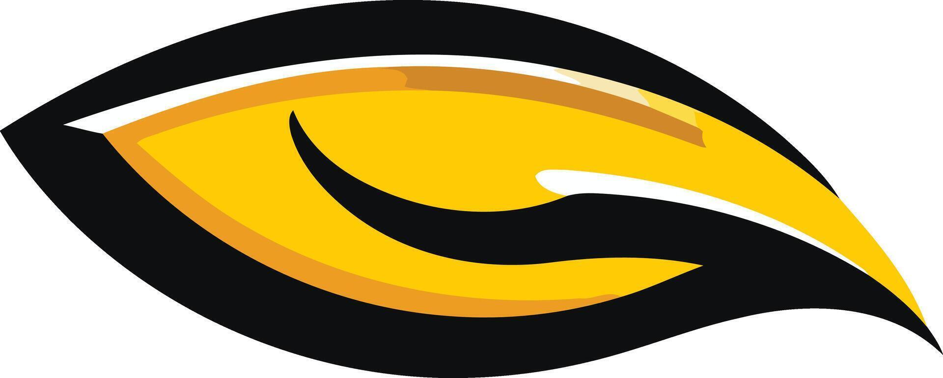 Abstract Yellow and Black Teardrop vector