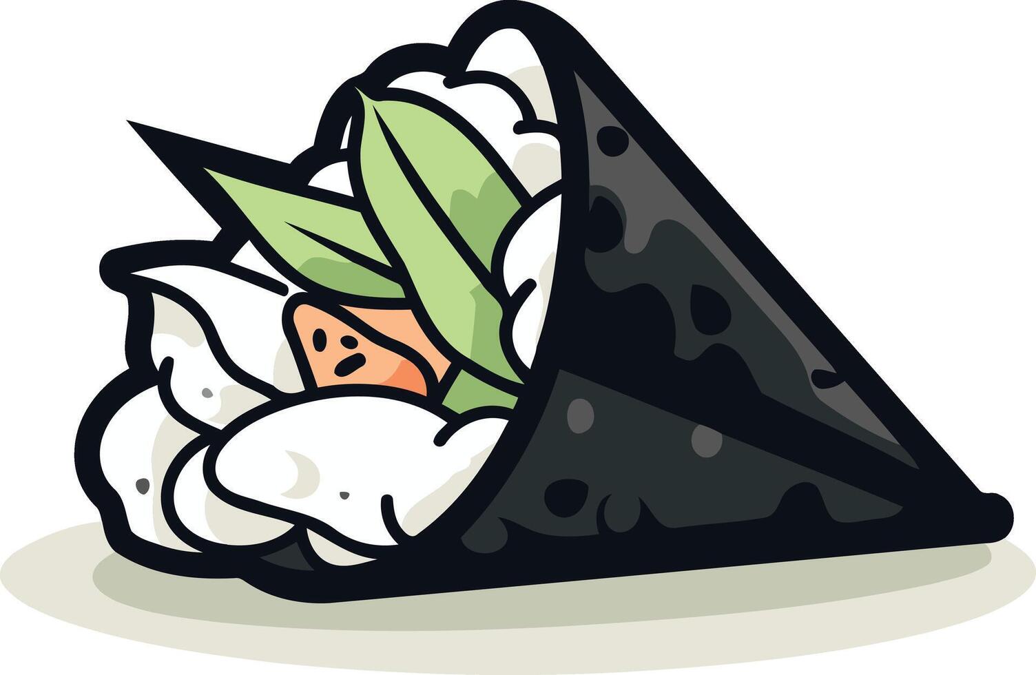 Cartoon Illustration of a Hand Roll Sushi vector