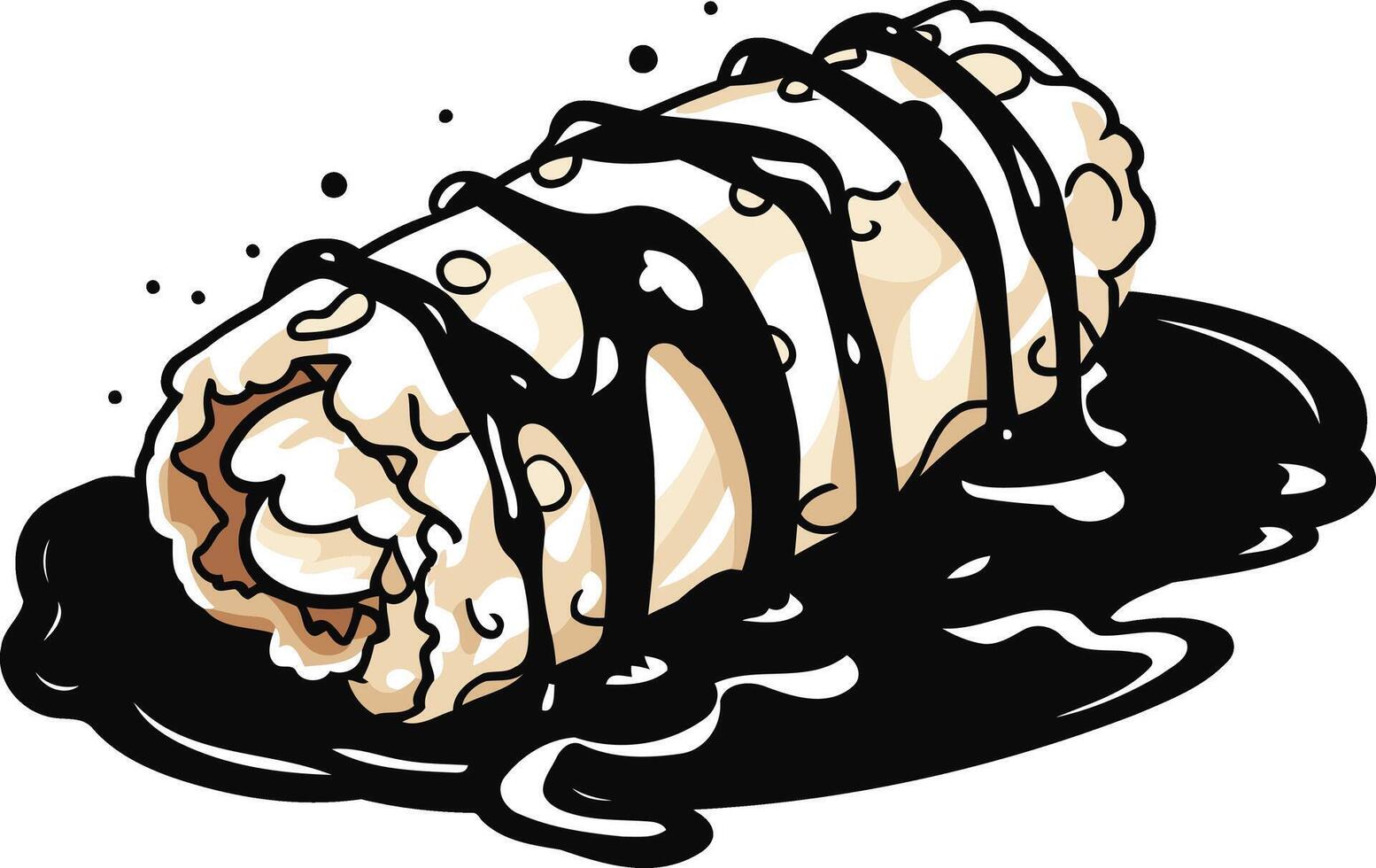 Chocolate Covered Cream Roll vector
