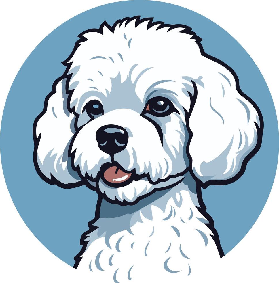 Adorable White Poodle with Fluffy Fur vector