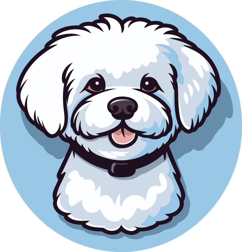 Cute Cartoon Maltese Dog with Blue Background vector