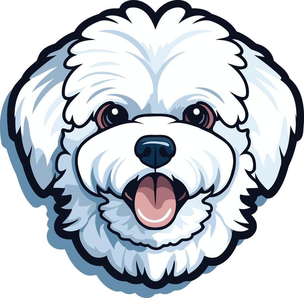 Cartoon Illustration of a White Maltese Dog vector
