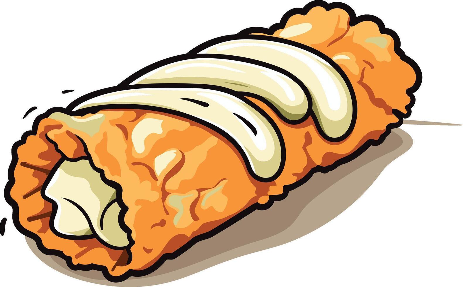 Crispy Fried Pastry with Creamy Filling vector