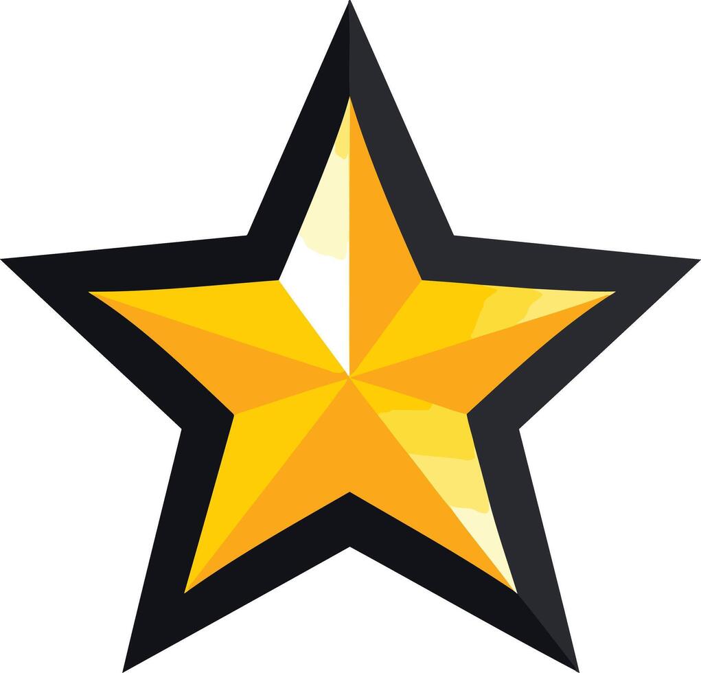 Yellow Star with Black Outline vector