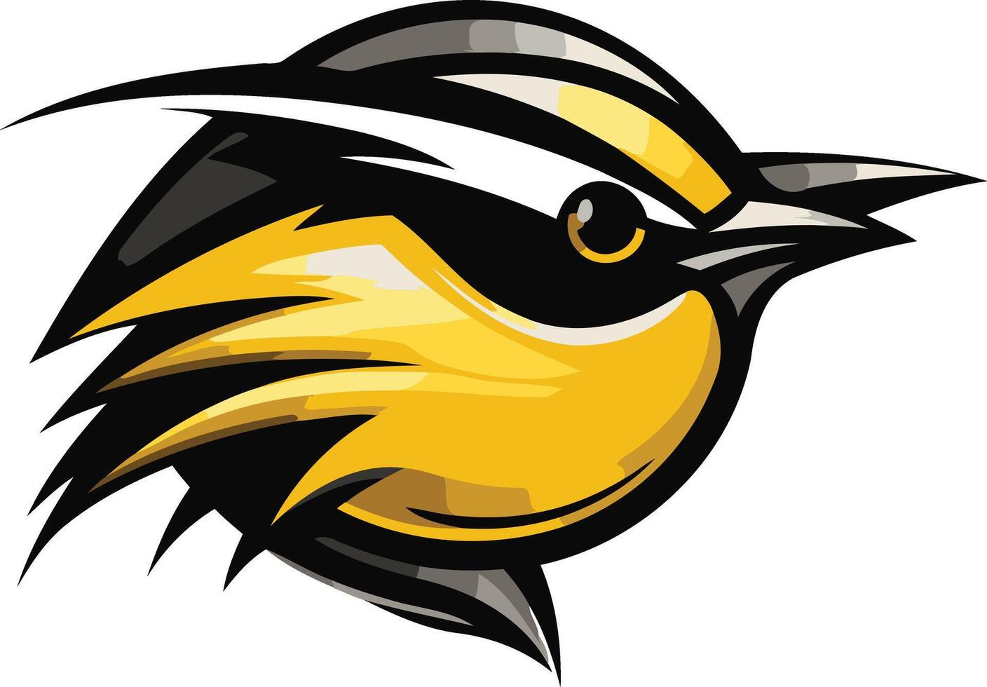 Yellow and Black Bird Mascot vector