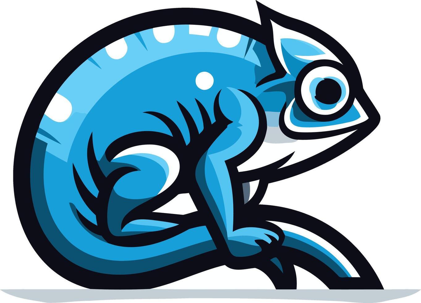 Blue Chameleon Mascot Illustration vector