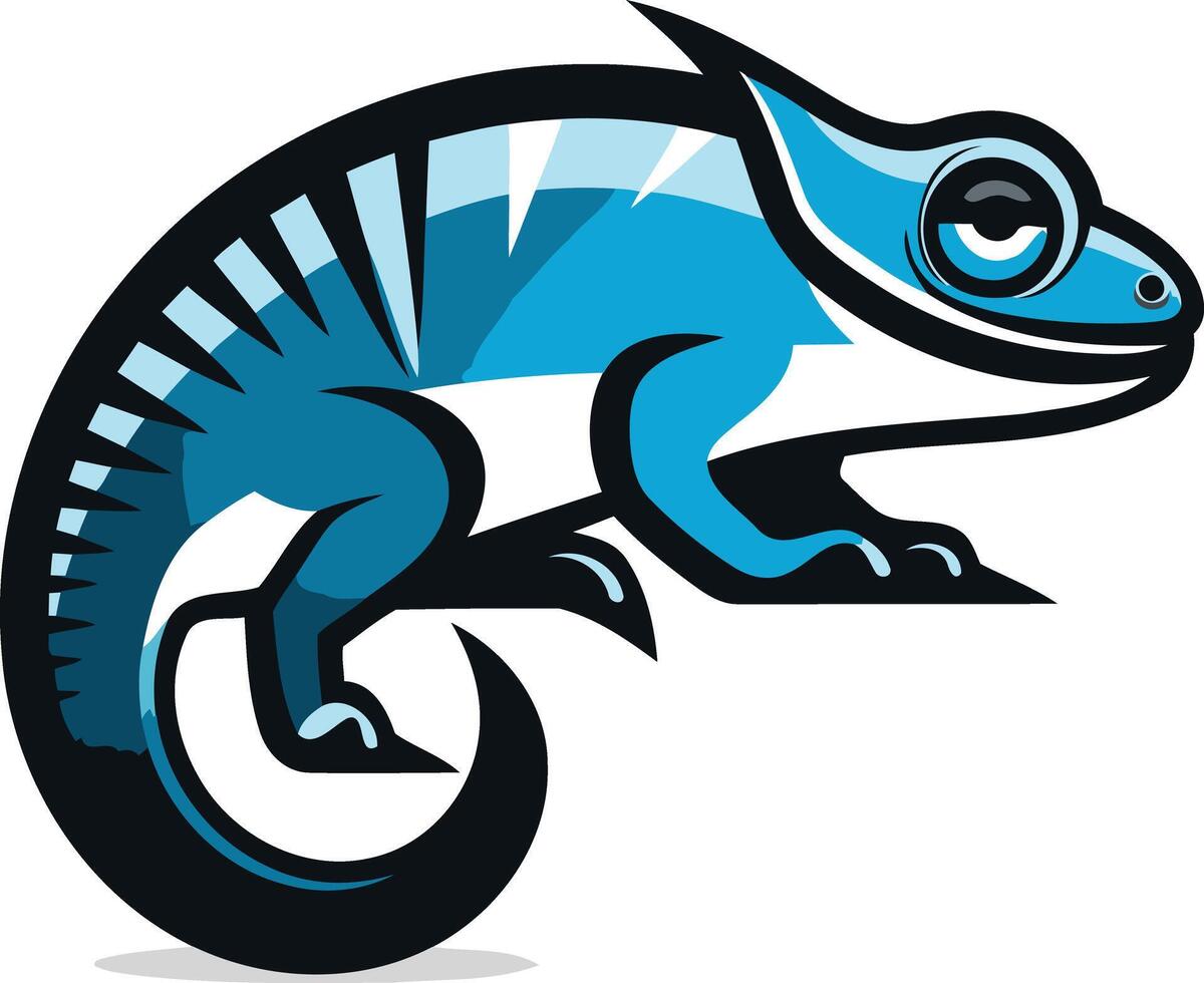 Blue Chameleon Illustration vector