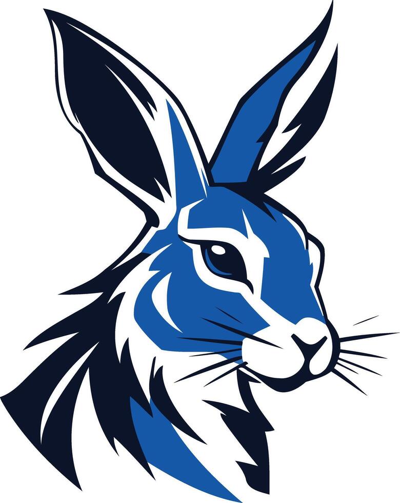 Blue Hare Mascot Illustration vector