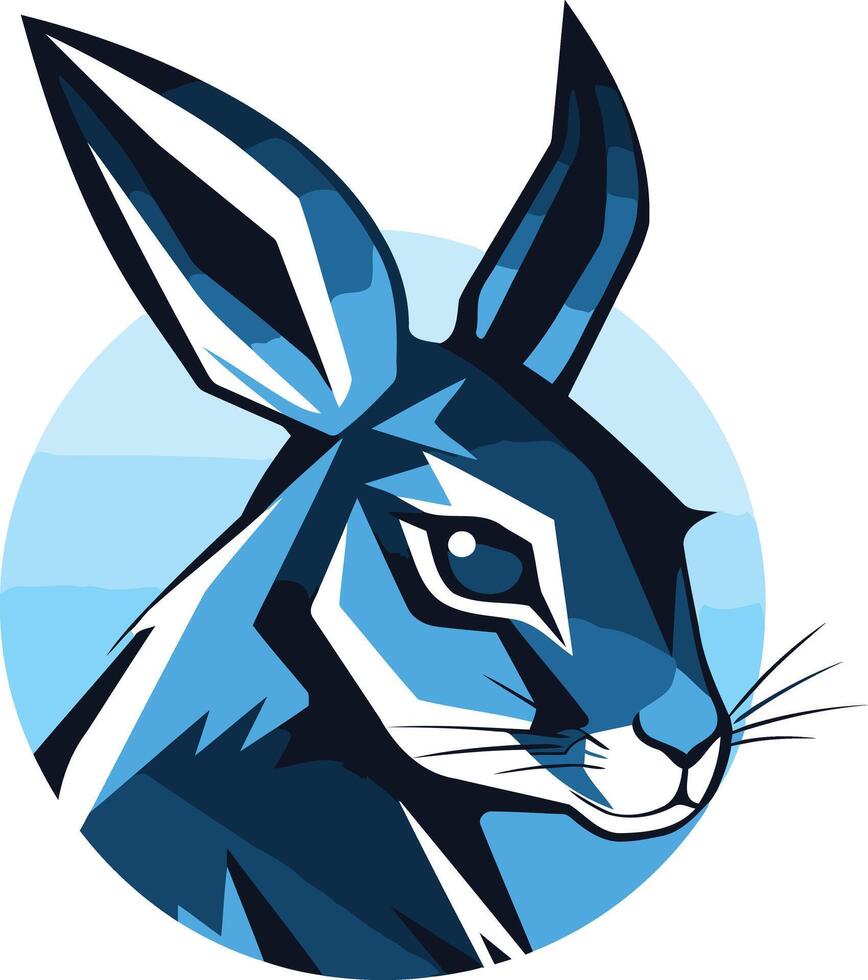 Stylized Blue Hare Portrait vector