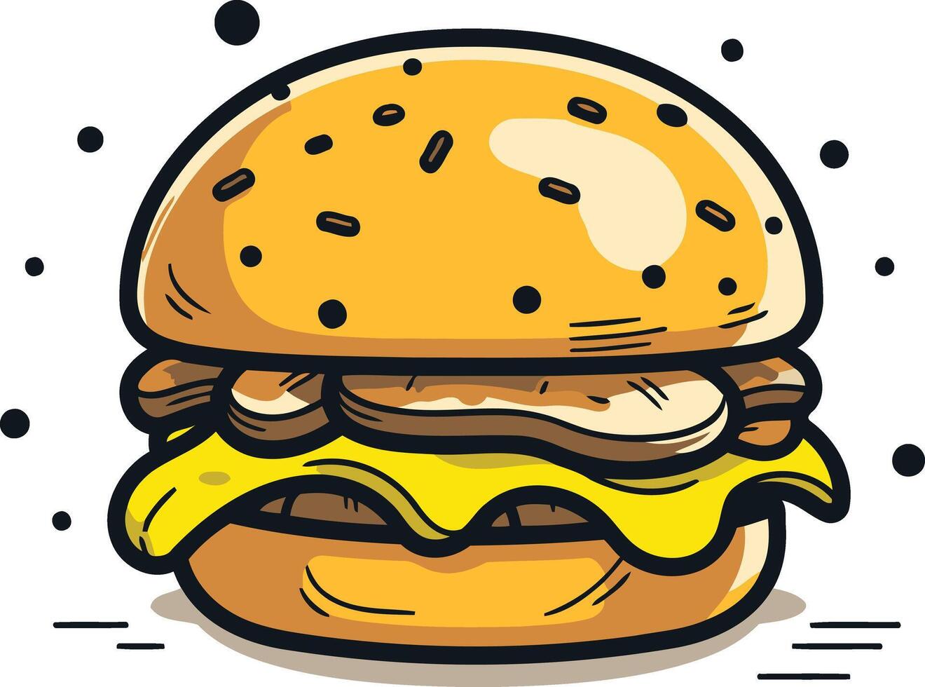 Cartoon Illustration of a Delicious Burger vector