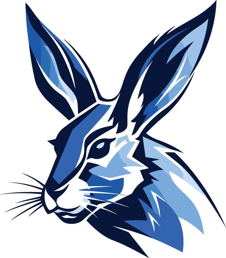 Stylized Blue Hare Illustration vector