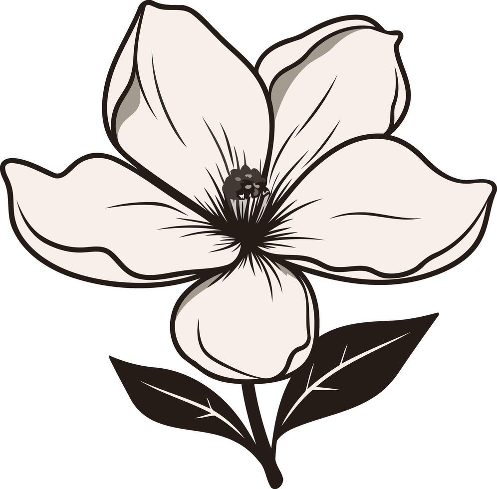 Elegant Black and White Floral Illustration vector